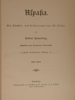 ASPASIA. Ein kunstler und liebsroman aus Alt-Hellas.