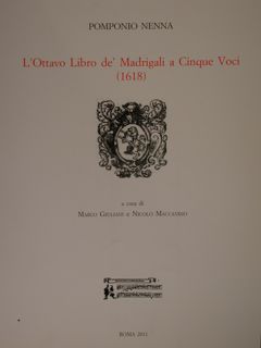 L'OTTAVO LIBRO DEI MADRIGALI A CINQUE VOCI (1618).