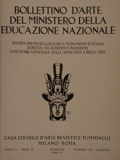 BOLLETTINO D'ARTE DEL MINISTERO DELLA EDUCAZIONE NAZIONALE. Gennaio - giugno …