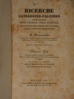 RICERCHE patologico-pratiche sulle malattie dello stomaco, delle intestina, del fegato, …