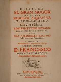 Missione al Gran Mogor del Padre Ridolfo Acquaviva della Compagnia …