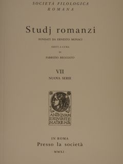 Società Filologica Romana. STUDJ ROMANZI. VII Nuova serie.