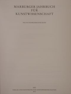 Marburger Jahrbuch fur Kunstwissenschaft 39.