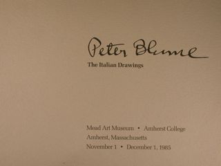 Peter Blume. The Italian Drawings. Amherst. Massachusetts, November 1 - …