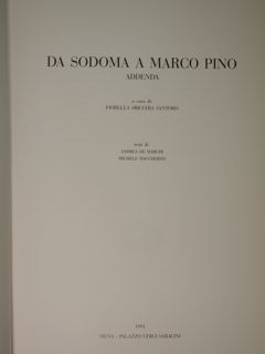 Da Sodoma a Marco Pino. Addenda. Siena, Palazzo Chigi Saracini, …