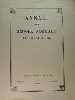 Annali della Scuola Normale Superiore di Pisa. Estratto Classe lettere …