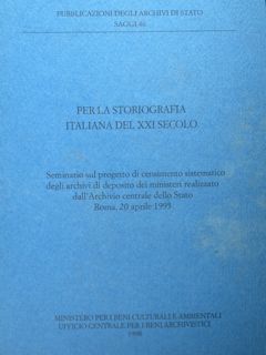 Per la storiografia italiana del XX secolo. Seminario sul progetto …