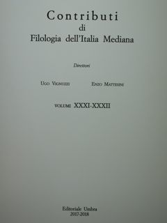 Contributi di Filologia dell'Italia Mediana. Vol. XXXI-XXXII. 2017-2018.