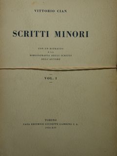 Scritti Minori con un ritratto e la bibliografia degli scritti …