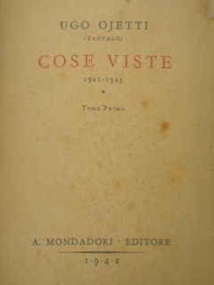 Cose viste 1921-1923. Tomo primo.