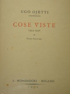 Cose viste. 1934-1938. Tomo settimo.