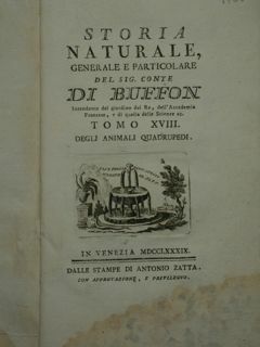 Storia Naturale generale particolare del sig.Conte DI BUFFON intendente del …