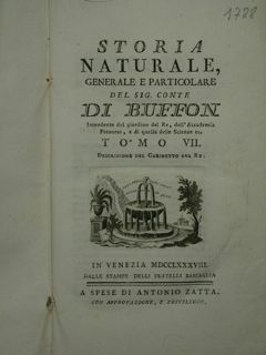 Storia Naturale generale e particolare del Sig. Conte DI BUFFON …
