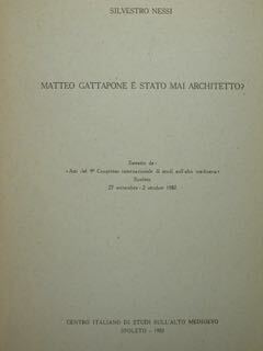 Matteo Gattapone e' stato mai architetto ? Estratto da ' …