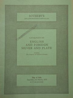 Sotheby's. Catalogue of english and foreign silver and plate. London, …