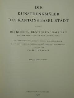 Dieb Kunsrtdenkmalewr der Schweiz. Kanton Basel-Landschaft. Band III - IV …