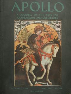 APOLLO. A JOURNAL OF THE ARTS FOR CONNOISSEURS AND COLLECTORS. …
