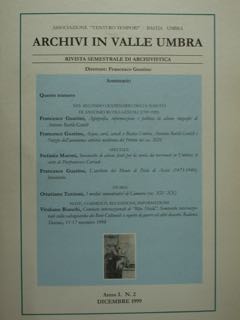 Archivi in Valle Umbra.Rivista semestrale di archivistica. Anno 1. N.2. …