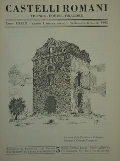 CASTELLI ROMANI. VICENDE - UOMINI - FOLCLORE. Anno XXXIII - …