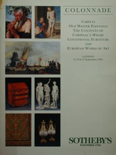 COLONNADE CARPETS OLD MASTER PAINTINGS THE CONTENTS OF CARDINAL'S WHARF …