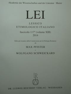LEI. LESSICO ETIMOLOGICO ITALIANO. fascicolo 117° (volume XIII)