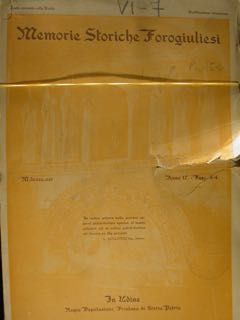 MEMORIE STORICHE Forogiuliesi. Anno XVII/1921. Fascicolo 3 - 4.