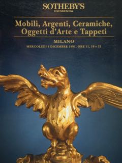 Mobili, Argenti, Ceramiche, Oggetti d’Arte e Tappeti. Milano, Mercoledì 4 …