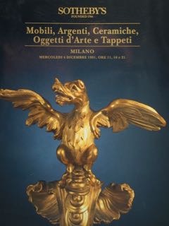 Mobili, Argenti, Ceramiche, Oggetti d'Arte e Tappeti. MILANO, MERCOLEDI 4 …