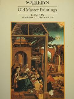 Old Master Paintings. London, Wednesday 12 Wednesday 1990.