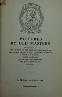 PICTURES BY OLD MASTERS. London, Friday 18 MARCH, 1960.