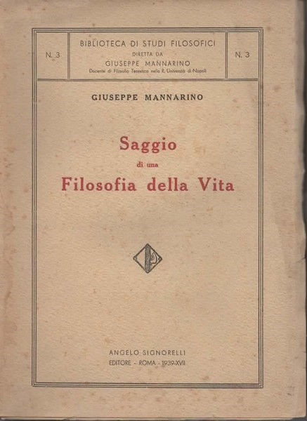 Saggio di una Filosofia della Vita.