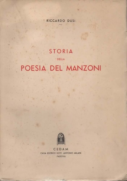 Storia della poesia del Manzoni.