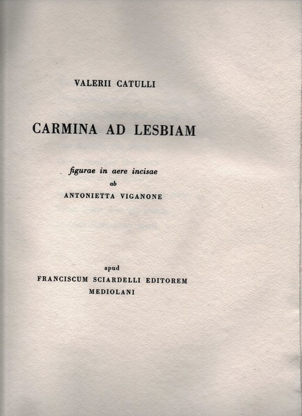 Carmina ad Lesbiam . Figurae in aere incisae ab Antonietta …