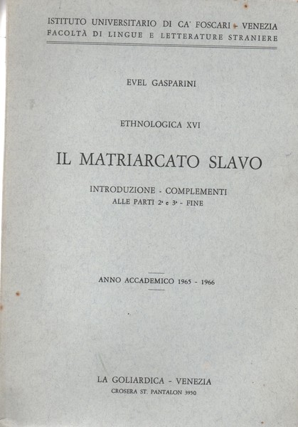 Il matriarcato Slavo. Introduzione - Complementi alle parti 2° e …