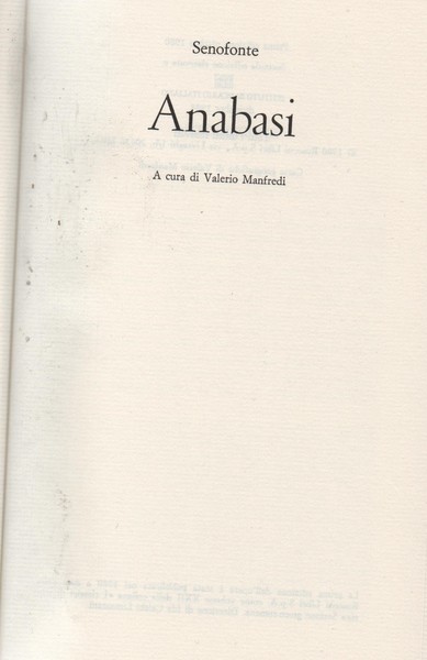 Anabasi. A cura di Valerio Manfredi.