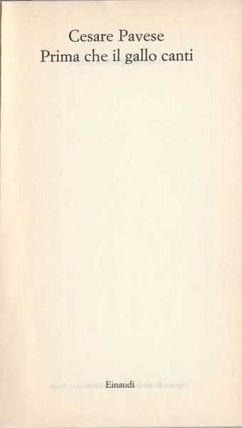 Prima che il gallo canti.