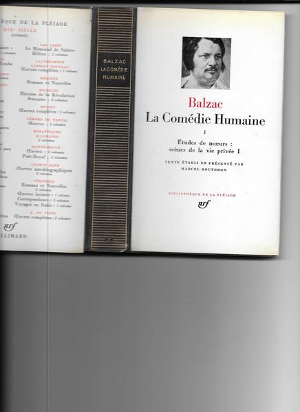 La comedie humaine. vol. I°: Etudes ded moeurs: scene de …