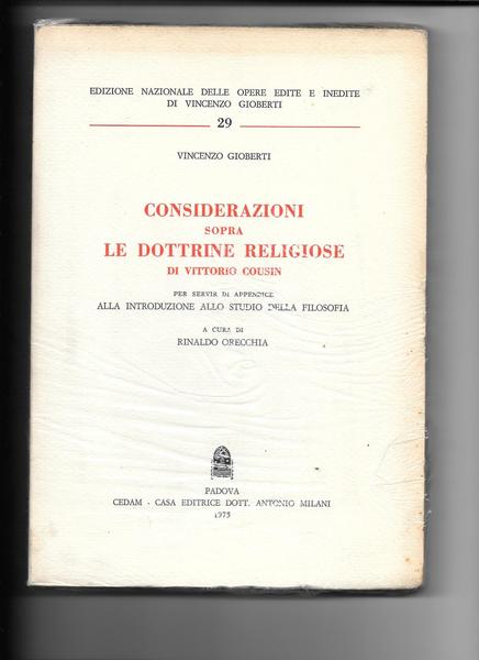 Considerazioni sopra le dottrine religiose di Vittorio Cousin.