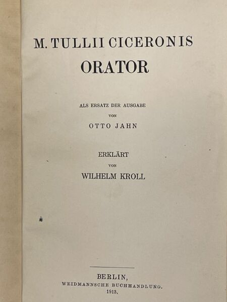 M. Tullii ciceronis orator