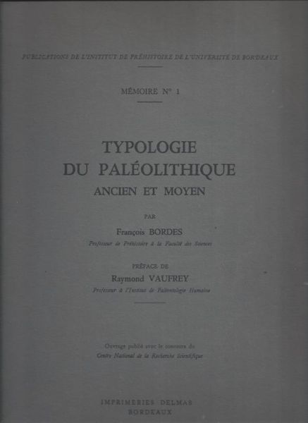 Typologie du paléolithique ancien et moyen. Texte et planches