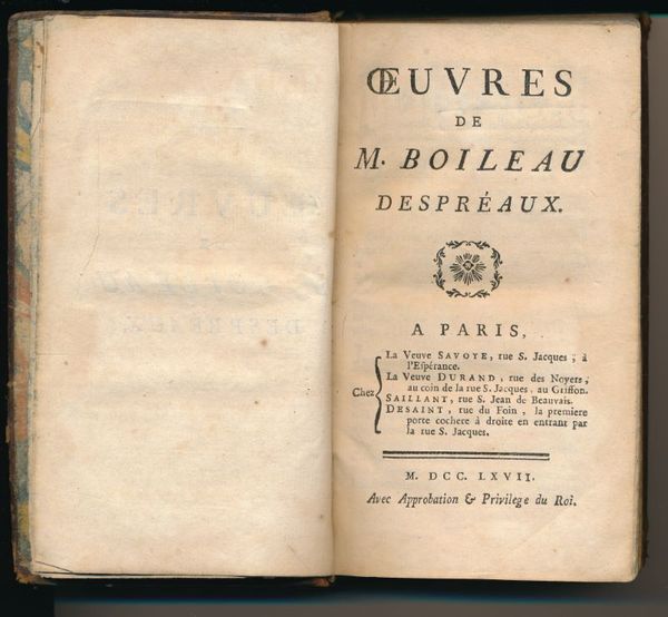 Oeuvres de M. Boileau Despreaux