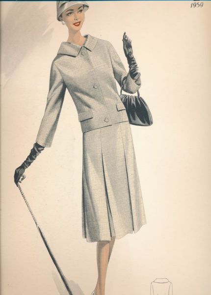 Elégance de Vienne. 34. Costumes - manteaux classiques. Eté 1959