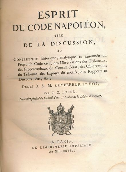 Esprit du code Napoléon, tiré de la discussion
