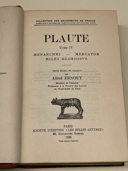 Tome IV. Menaechmi. Mercator. Miles gloriosus