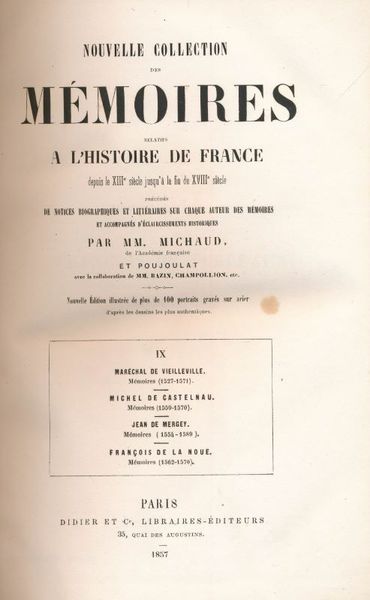 Nouvelle collection des mémoires relatifs à l'Histoire de France depuis …