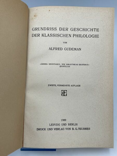 Grundriss der geschichte der klassischen philologie