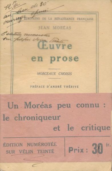 Oeuvre en prose. Morceaux choisis