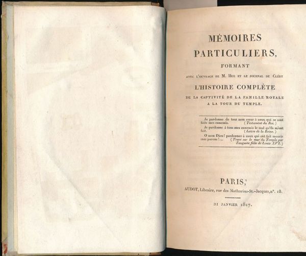 Mémoires particuliers formant avec l'ouvrage de M. Hue et le …