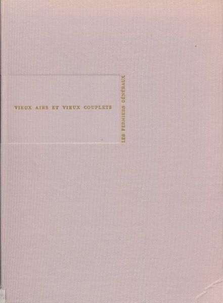Vieux airs et vieux couplets