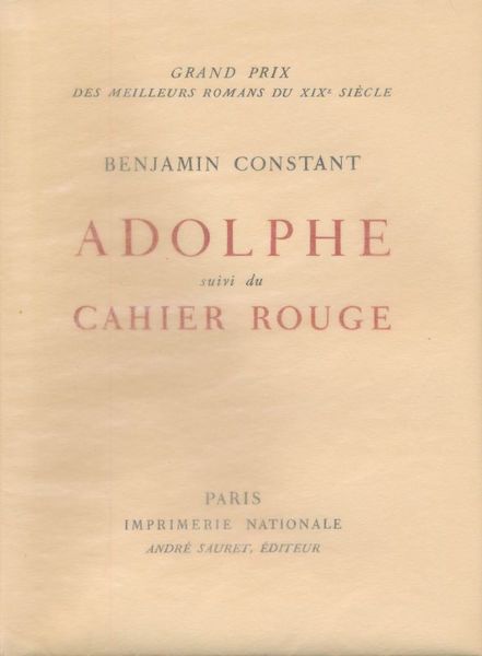 Adolphe suivi du Cahier rouge